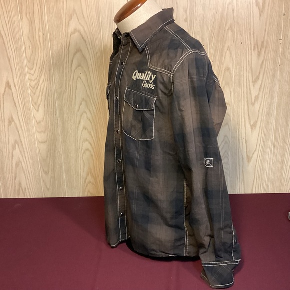 BKE Vintage 67 Mens snap button shirt Quality Goods size large - Picture 7 of 10